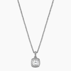 Petite Albion Pendant Necklace
Sterling Silver w/ White Topaz and Diamonds, 7mm